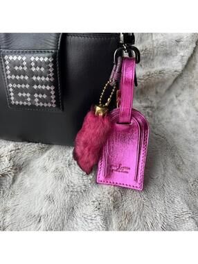 Louis Vuitton Metallic Pink Bag Charm Keyring Lucky Rabbit Foot One Kind Rare